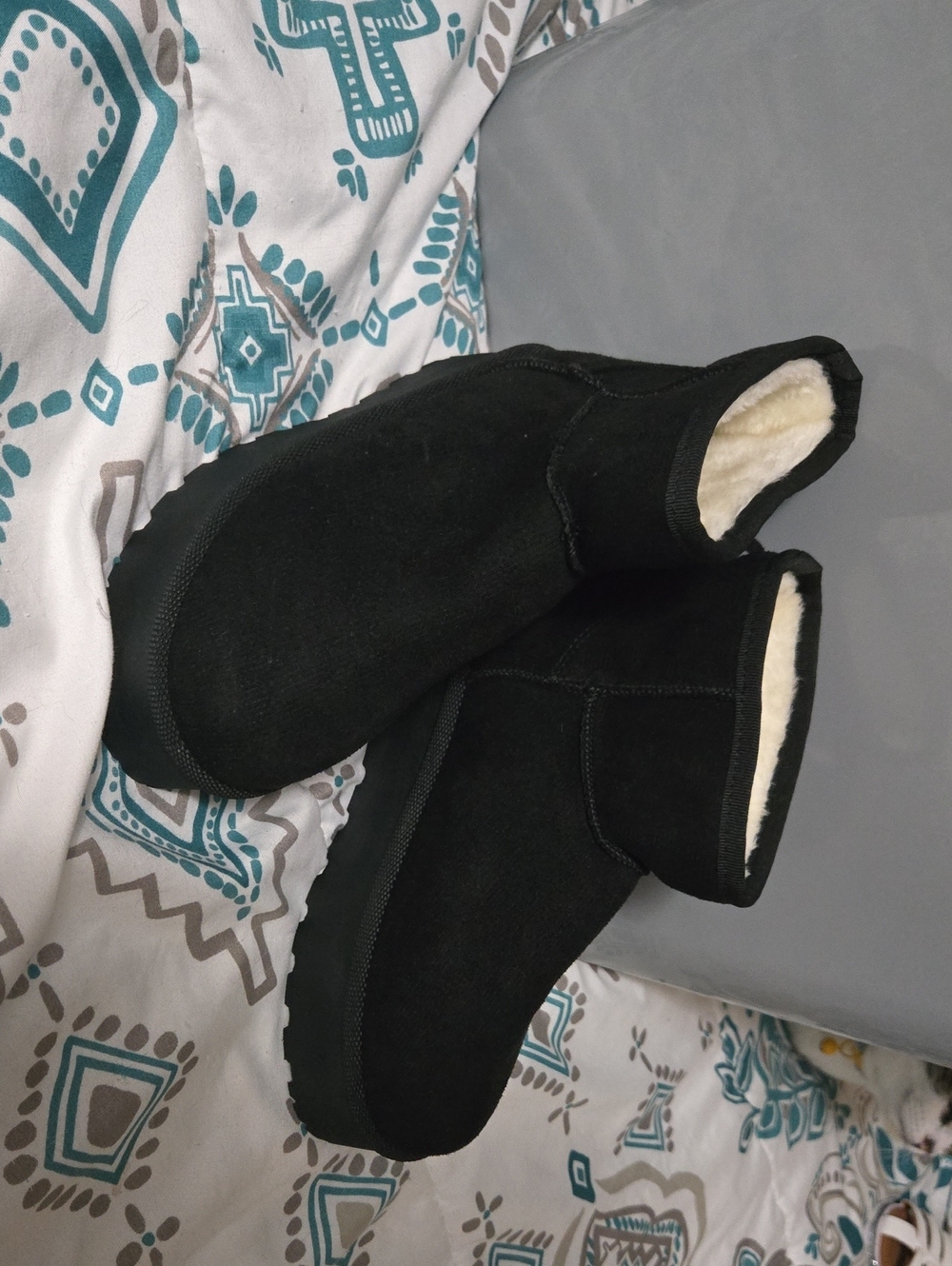 Link Black Suede-Look Cozy Shearling Kids Boots